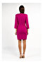 Fuschia Mini Length Party Dress with Crystal Embossing - 2