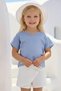 Girl's Collar Detailed T-Shirt and Shorts Skirt Cotton Summer Set