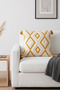 Bohemian Geometric Punch Embroidered Tasseled Decorative Throw Pillow Cover 42X42 cm Cotton Panama Linen - 5