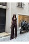 Women's Belt Detailed Vest and Trousers Set Double Breasted Collar Buttoned Stylish Two-Piece Set - 2