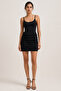Thin Straps Draped Layered Detail Mini Dress