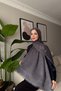 C Pattern Cotton Silk Shawl-Anthracite - 6