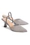 Women's Transparent Herringbone Detailed Glittery Open-Back Evening Dress Shoes