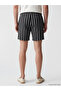 Nevavm Short Length Striped Men's Swim Shorts with Difference - 4