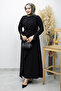 Brooch Detailed Belted Dress Tsd260198 Black - 4