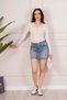 Lace Detailed V-Neck Long Sleeve Cream Body Blouse - 4