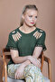 Blouse with Embroidery Knitted Viscose Lycra/ Pants with Elastic Waistband Woven Viscose Without Lycra Set - 6