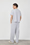 Men's Blank Gray Adjustable Leg Sweatpants Without Pockets - 8