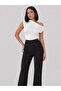Women's Ecru Color One-Shoulder Draped Blouse Lycra Stylish Slim Fit Body - 7