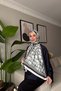 C Striped Pattern Monogram Silk Voile Shawl Water Green - 5