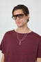 Men's Blank Boxy Burgundy T-Shirt - 4