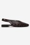 Delizia Brown Patent Leather Genuine Leather Closed-Front Laser Cut Women's Sandals - 4