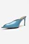 Mirena Blue Patent Leather Women's High Heeled Slippers - 6