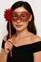 ®   Luxury Stone Handle Masquerade Mask Red Color 35 cm