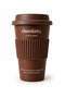 Porcelain Take Away Coffee Cup 370 ml – Non-Slip Handle, Lid, Mug Green - 6