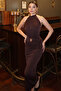 Sandy Fabric Backless Dress with Snail Accessories - 4