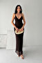 Women's Brown Lace Strap V-Neck Maxi Dress - 3