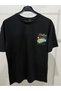 Printed Crew Neck Oversize T-Shirt - Black - 3