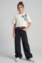 Girls' Cotton Adjustable Waist Embroidered Jeans