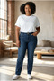Women's Plus Size Stone Washed Denim Jeans - 4