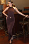 Sandy Fabric Backless Dress with Snail Accessories - 2