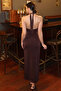 Sandy Fabric Backless Dress with Snail Accessories - 5