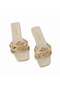 Women's Beige Pyramid Stone-Detail Comfort Slippers - 6