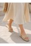 Women's Beige Pyramid Stone-Detail Comfort Slippers - 4