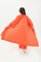 Orange Tassel Detailed Elastic Waist Loose Leg Oversize Linen Kimono Trousers Double Set Islamic Clothing - 6
