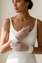 Noirvelle Sheer White Tulle Gloves – Short Luxury Bridal and Event Accessory with Cuffs