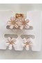 Toka-Toka 3-Piece Set (1 Piece Normal Size, 2 Pieces Small Size) - Cream Flowered Metal Clasp - 4