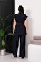 Stylish Belt Detailed Denim Suit - 2