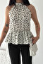 Women's Polka Dot Halter Neck Blouse – Stylish Blouse with Elastic Waist - 7