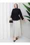 Women's Shirt - Buttoned Elastic Gathered Waist Fitted Shirt - 2
