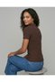 Women's Polo Neck Zipper Ribbed Camisole Flexible Short Sleeve Slim T-Shirt - 6