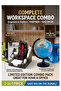 BAO JIA DE Globe World 14.16cm + Document Holder Desk Organizer 2 in 1 Set Office Table Organizer Series