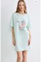 Lcw Young Printed Crew Neck Oversize Women's Nightgown - 2