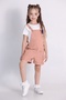 Cotton T-Shirt and Gabardine Girls' Shorts Jumpsuit 2-Piece Set - 2