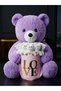 Gift for Women from Lover to Mother: 55 cm Purple Plush Bear and Pink Love Box with 15 Teddy Bears - 6