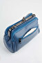 Women's Soft Blue Butterfly 4-Compartment Lined Scholarship Bag and Zipper Closure Handbag and Shoulder Bag - 4