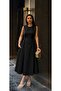 Women's Waist Accentuating Side Buckle Zero-Sleeve Flowy Flared Stylish Casual and Formal Dress (for Special Occasions) - 7