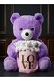 Gift for Women from Lover to Mother: 55 cm Purple Plush Bear and Pink Love Box with 15 Teddy Bears - 2
