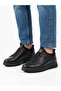 Men's Black Genuine Leather Imported Sole Comfortable Casual Shoes - 2