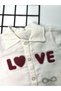 Baby Girl Love Heart Punch Embroidered Linen Shirt Skirt Set Pink - 4