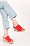 100% Linen 33-34-35-36-37-38-39-40-41-42-43-44-45 Size Wedge Heel Slippers - 5