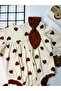 Baby Girl Heart Socks Bandana Romper Set Cream-Tan - 3