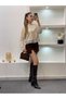 Women's Beige Design Motif Cotton Linen Shirt with Lace Pinterest Shirt - 7