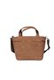 Quality Small Size Open Top Vintage Casual Waxed Canvas Daily Shoulder Handbag S Size Mila Tote Bag 21cm X 35cm - 3