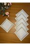 6 Pieces Gardenia Linen Dubai Patterned Square Cocktail Presentation Napkins