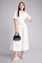 A-Line Shirt Collar Terry Cotton Short Sleeve Midi Dress H1987Ax26Sp
